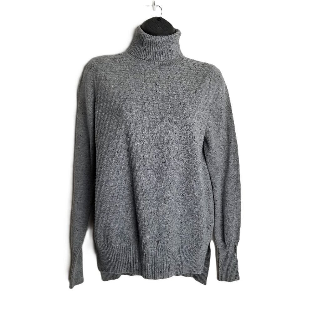 C&C California Gray Turtleneck Sweater Merino Wool Alpaca Quiet Luxury M